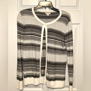 Merona Women’s‎ Medium Button Up Cardigan Black & White